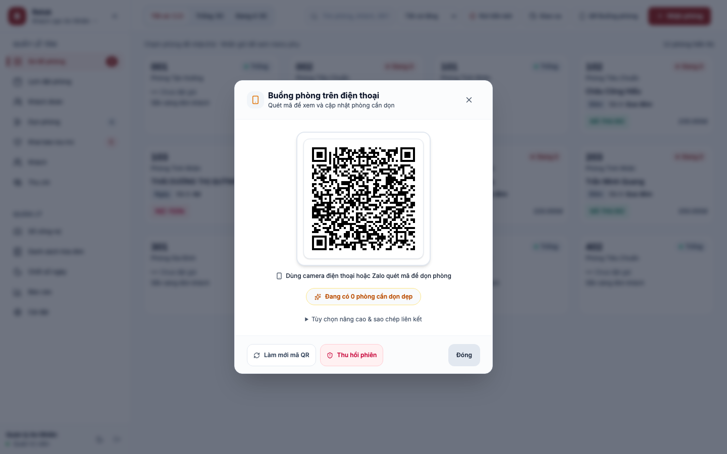 Mã QR buồng phòng